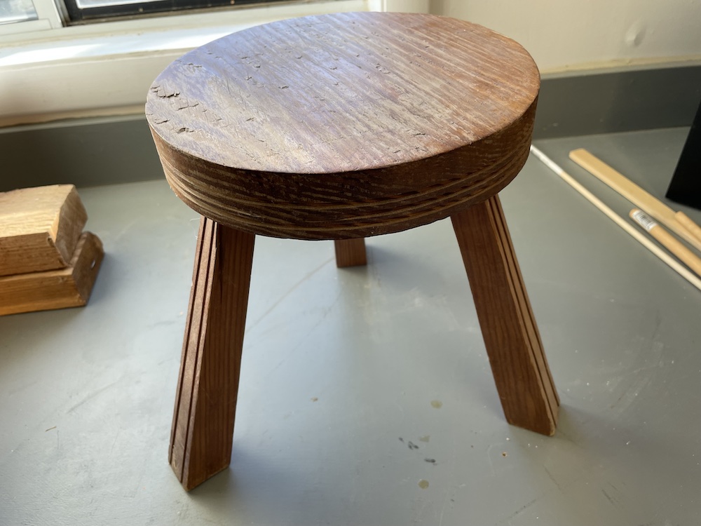 early projects: 3 legged stool